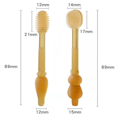 Baby Toothbrush Silicone Tongue Brush Toddler Oral Cleaner Soft Bristles Deciduous Tongue Coating Cleaner Teeth Brush