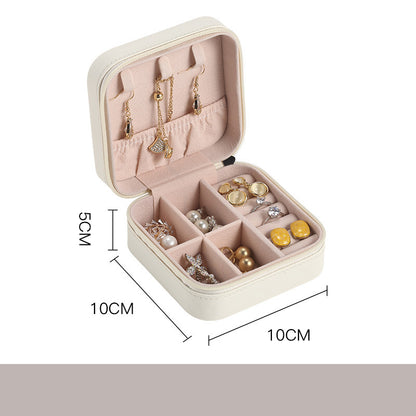 Jewelry Box Leathers Storage Organizer Earrings Holder (Random Colors)
